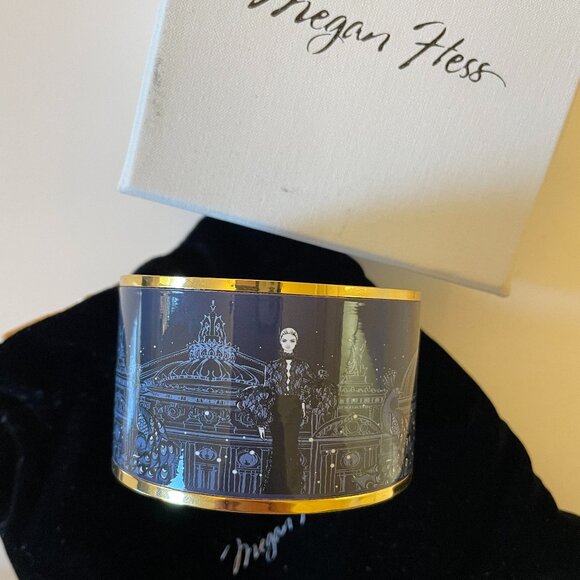 Authentic Megan Hess Enamel Bracelet Bangle 18k Gold Plated - Picture 5 of 10